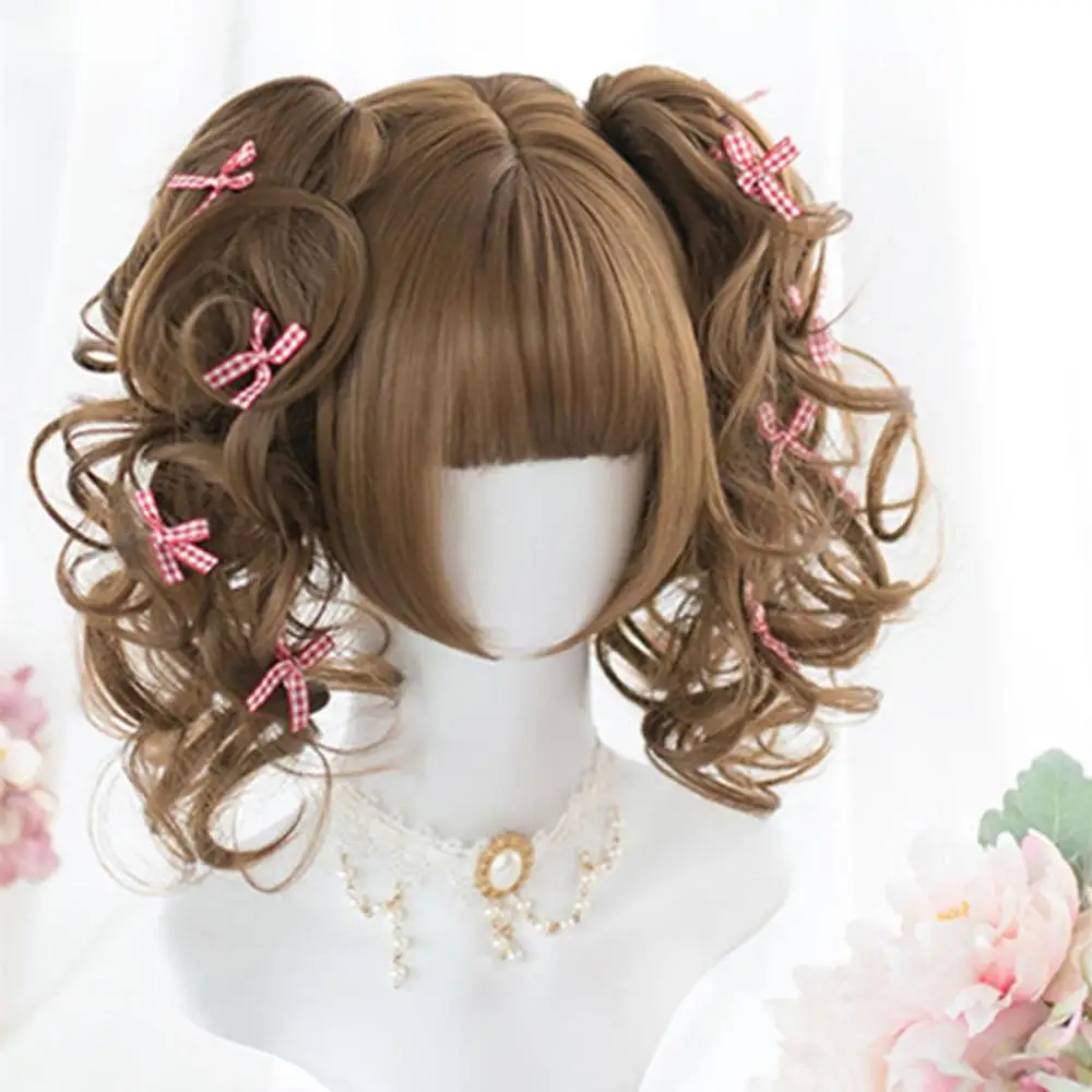 Cosplaysalon H762461 Лолита 35 см короткие волнистые коричневые синтетический