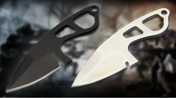 Нож из нержавеющей стали с фиксированным лезвием, открытый мини-нож для самозащиты, небольшой прямой нож для выживания, Походный нож, инструмент для повседневного использования с карабином