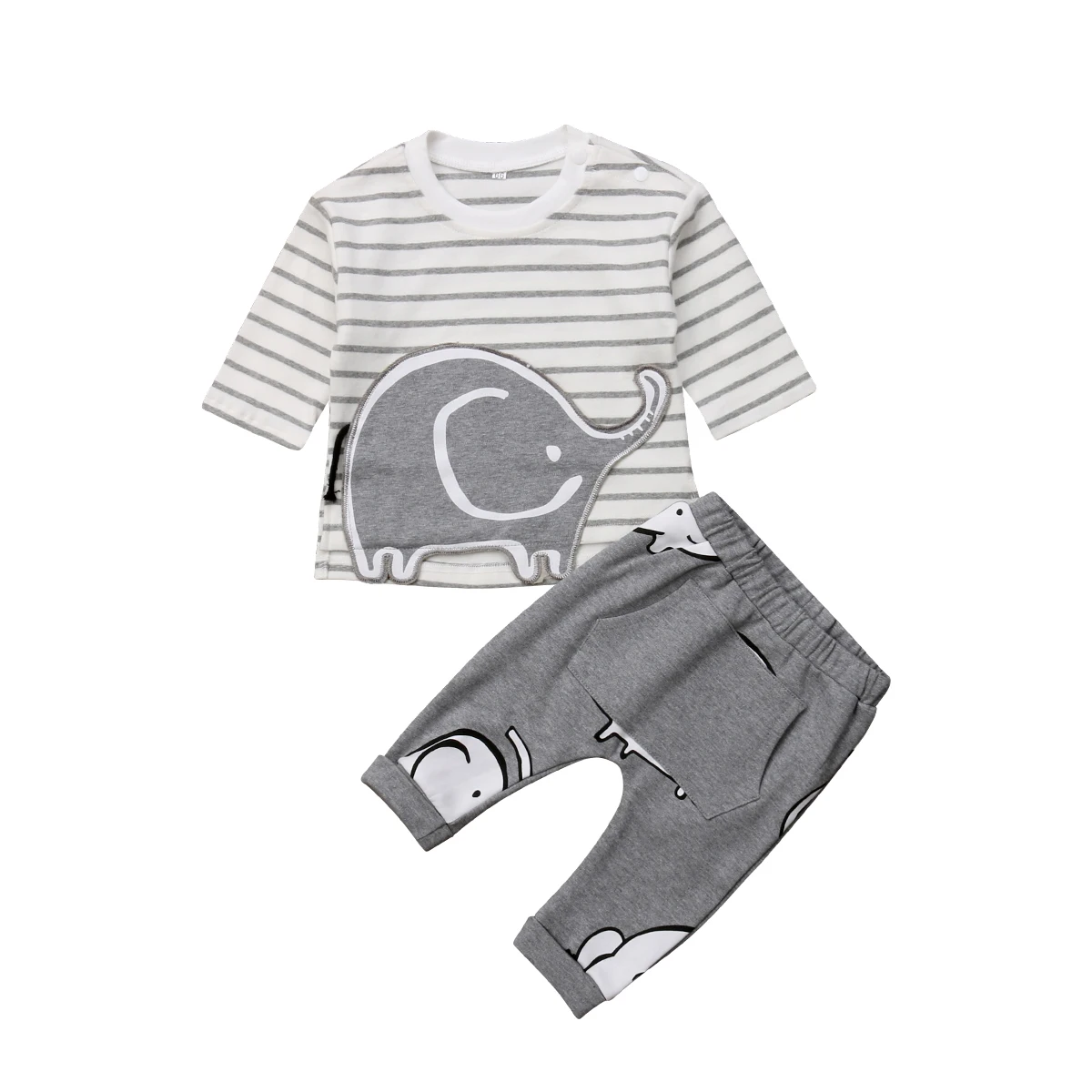 New Arrival Newborn Toddler Infant Kids Baby Boy Girl Clothes Sets Cotton O-neck T-shirt Tops Pants Outfit Set 3 6 12 18 M | Детская