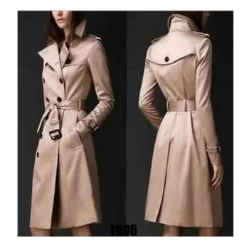 

2018 Autumn New Brand Women Trench Coat Long Windbreaker Europe America Fashion Trend Double-Breasted Slim Long Trench