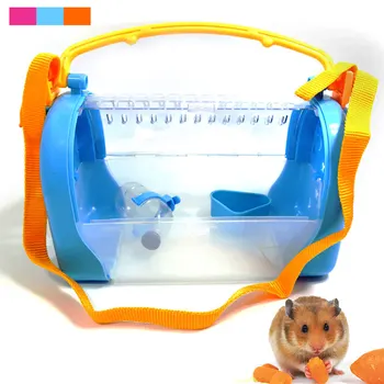 

Hamster Cage Small Pet Travel Bag Portable Guinea Pig Carrying Cage Backpack Bag Squirrel Breathable Box Pet Outdoor Supplies