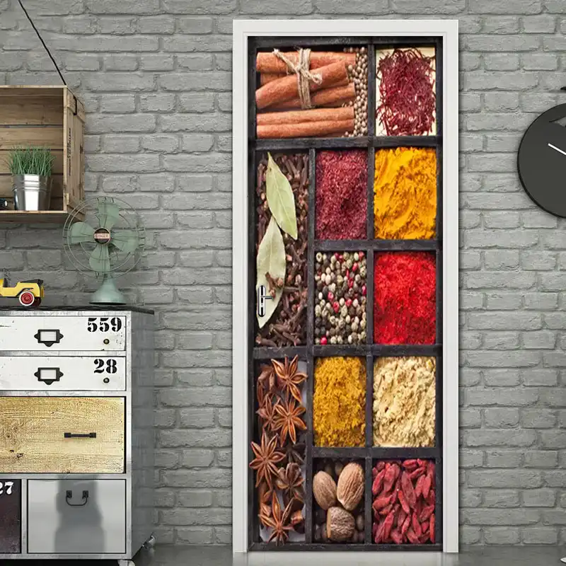 Cayenne Pfeffer Mehl Grob Getreide Tur Aufkleber Tapete Wohnkultur Wasserdichte Aufkleber Aliexpress