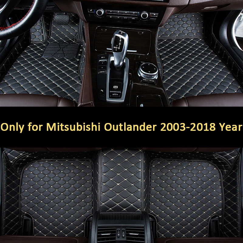 Car mat leather car floor mats for Mitsubishi Outlander 2003- 2016 2017 2018 Custom auto foot Pads automobile carpet cover | Автомобили и