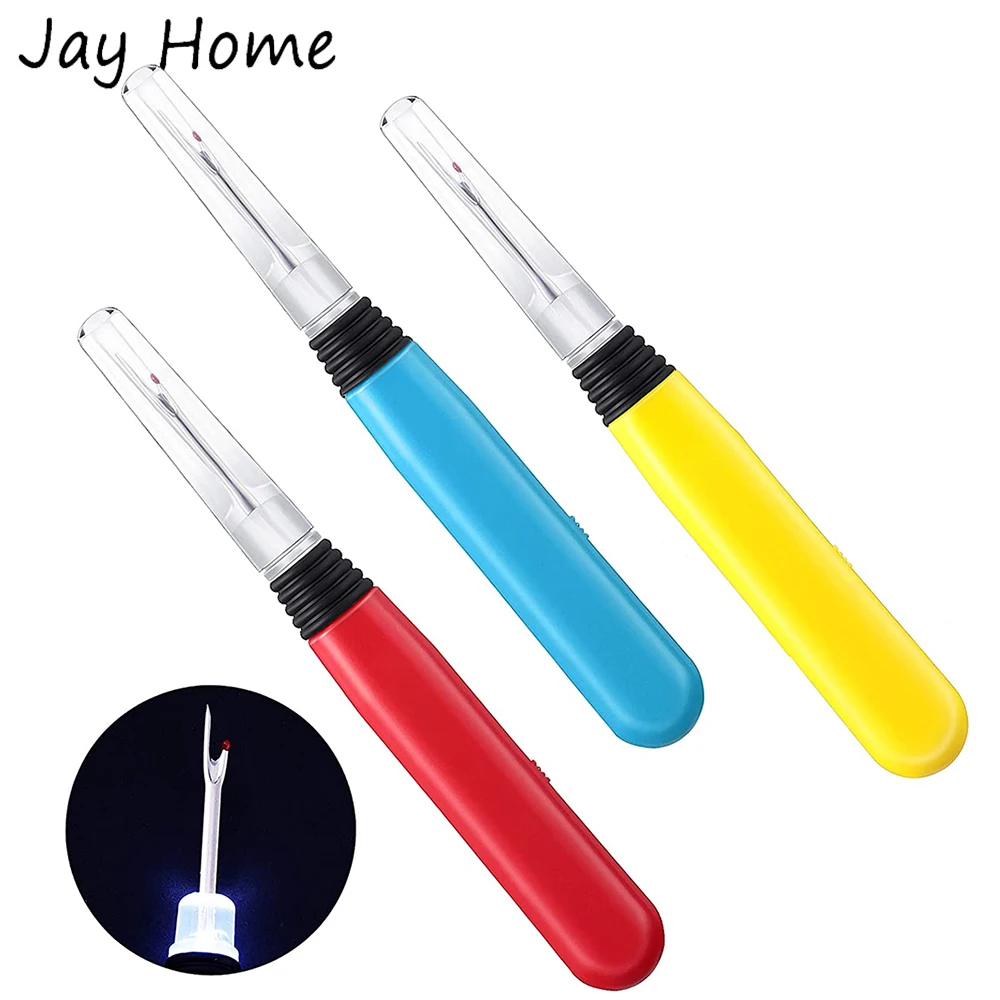 1pc LED Light Seam Ripper Sewing Thread Remover Cutter Handy Stitch Opener Sewing Tools for Sewing Crafting Removing Threads