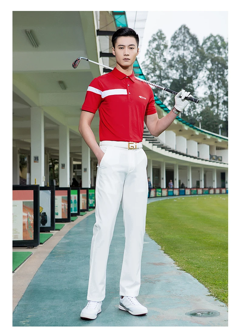 Mens Golf Shirt Short Sleeve Breathable Golf Clothing Men Quick-dry Casual Sportswear Golf Wear Turn Down Collar Golf Tops