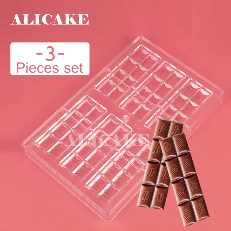1-3Pcs Set Polycarbonate Chocolate Molds Bar Tray Form for Moulds Plastic Baking Mold Pastry Bakeware Tools | Дом и сад
