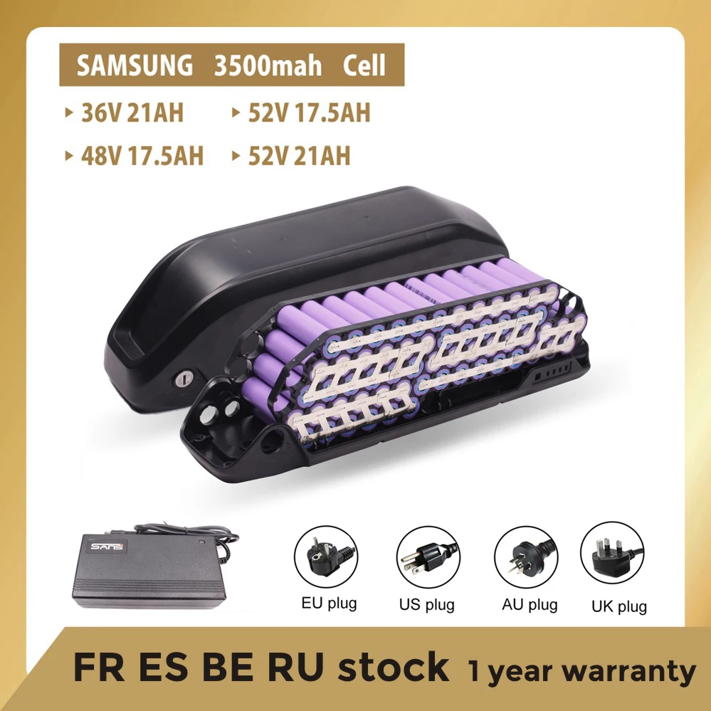 Electric Ebike Battery 18650 Cell 36V17AH 36V1AH 48V17.5AH 52V17.5AH downtub li-ion battery bafang BBS01B BBS02B BBSHD