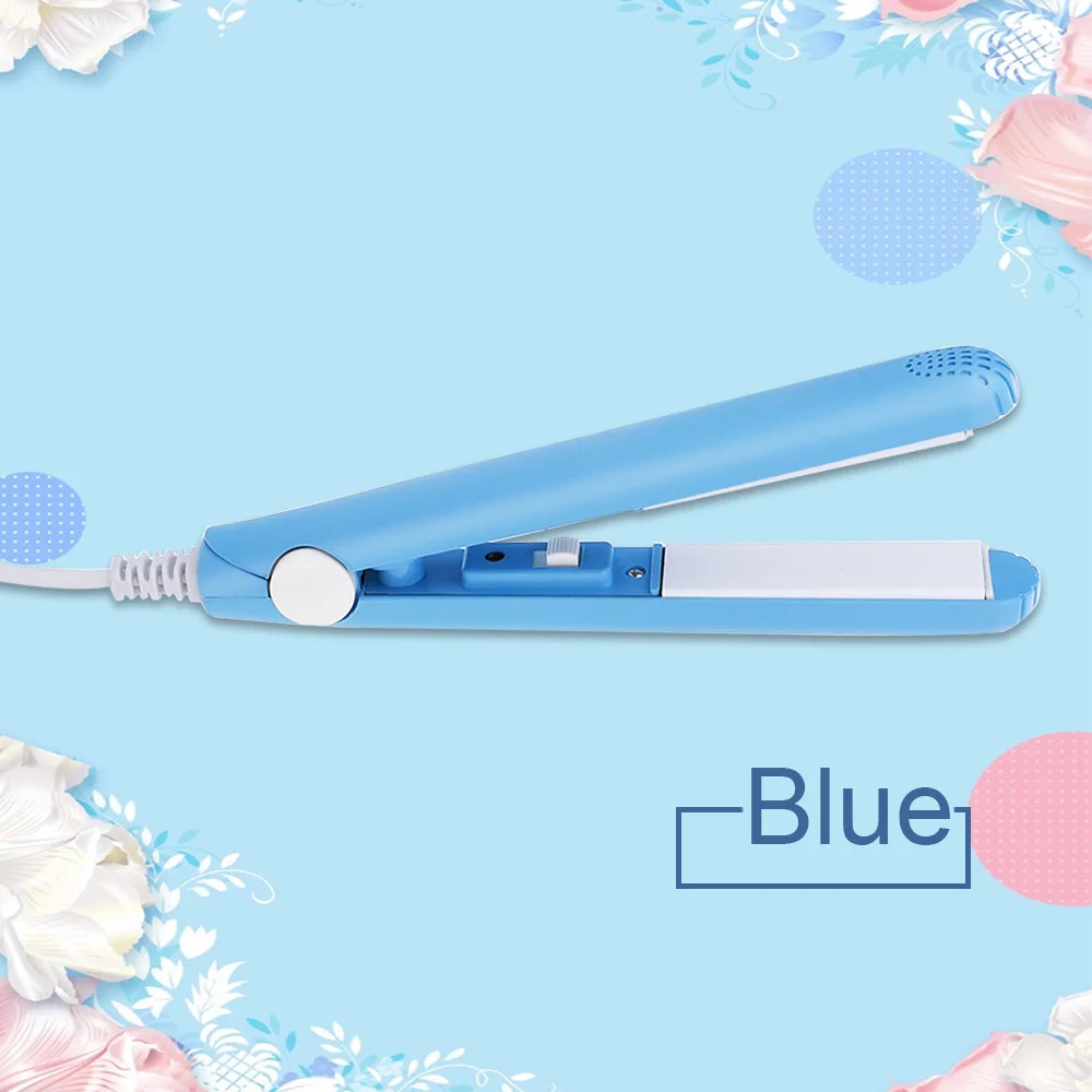 Blue EU Pkug Portable110-220VMini выпрямитель для волос утюжок для завивки волос салонная укладка инструменты для выпрямления волос с вилкой EU/US - Цвет: Blue EU Pkug