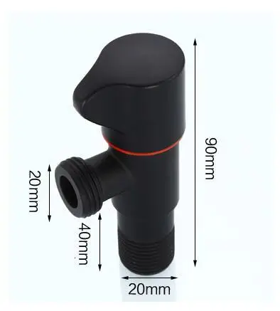 Black Standard G1/2 Thread Mixer with Angle Filled Valve, Taoqiu Solid Open-air Canned Faucet