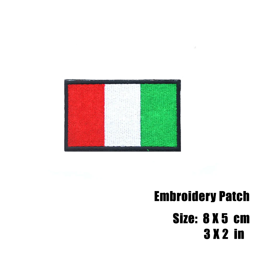 Italy Flag Embroidered Patch Army Military Tactical Emblem Appliques Italia Italian PVC Rubber Embroidery Badges 