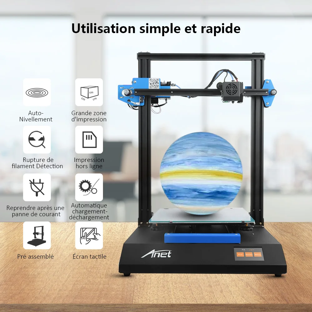 Anet ET5X 3D Printer Touch Screen Filament Detection Auto Leveling
