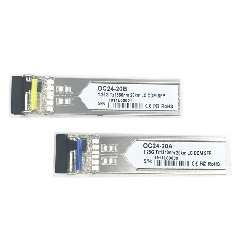 LC SFP волоконно-оптический модуль 1,25G LC 20 км Совместимость 1310/1550nm одиночный волоконный SFP оптический модульный приемопередатчик для ONU OLT