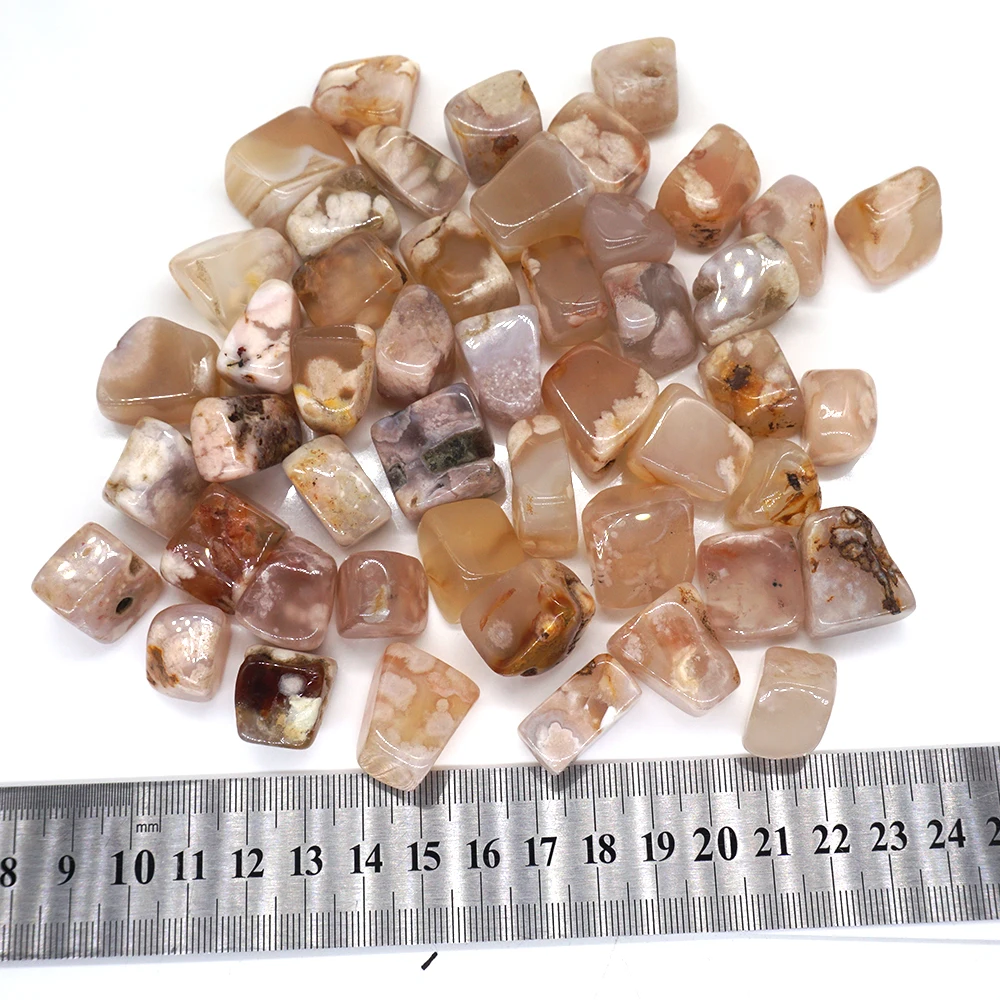 Natural Blossom Agate Healing Crystal Quartz Mineral Specimen Rock Reiki Tumbled Energy Stone Bulk Gem Home Aquarium Decoration