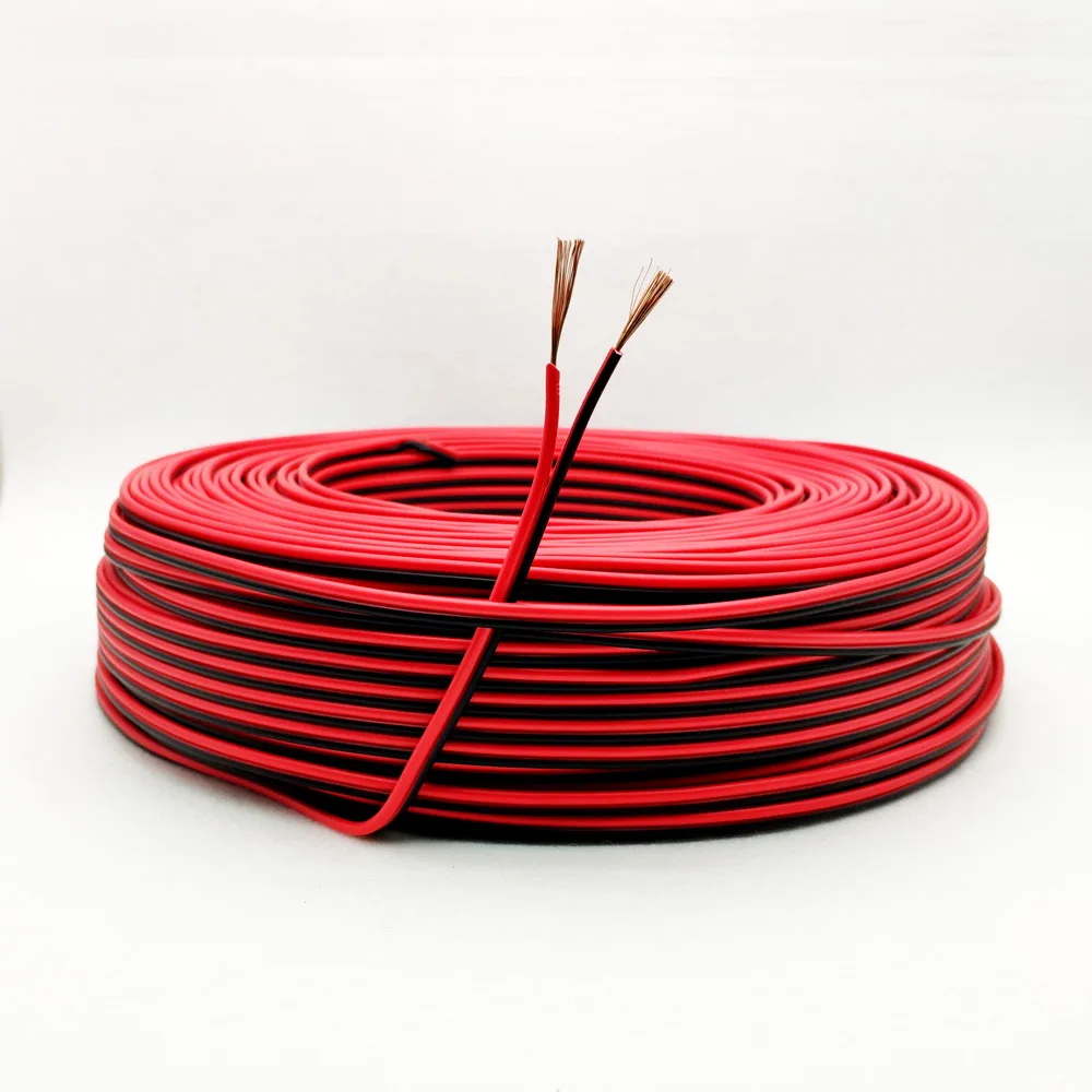 5m 10m 50m 2Pin Copper Electrical Wire LED Cables 22AWG 20AWG 18AWG 16AWG IEC RVB PVC Insulated Strip Extend UL2468 Power Lines