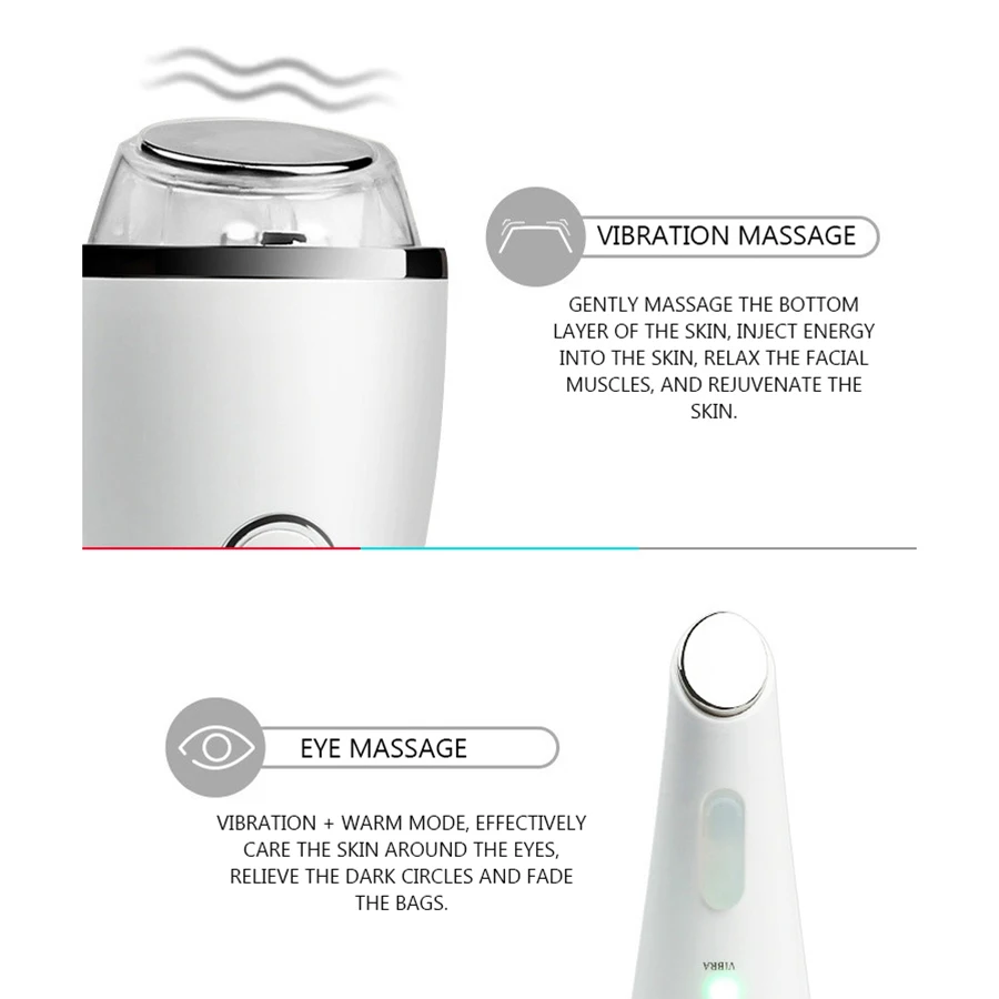  Ion Beauty Instrument LED Vibrating Face Eye Cleansing Massager Skin Rejuvenation Frown Lines Remov - 4000419759769