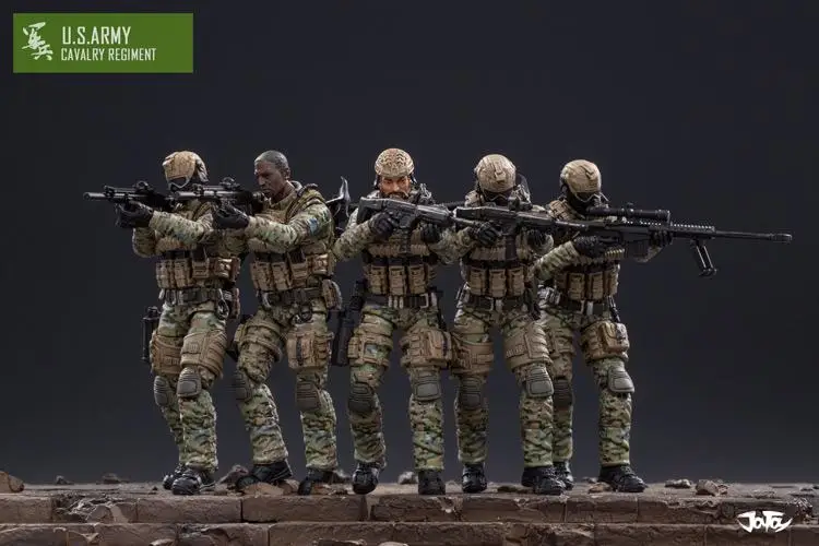 JTUS004 мини-солдат 1/18 армии США кавалерийский полк экшн-солдат 5 фигурок модель игрушки для фанатов Коллекция подарков