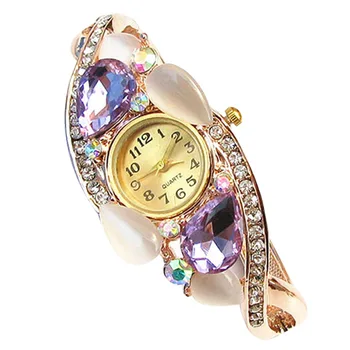

Blue bracelets watches fashion trend The big drill crystal cat's eye waterproof quartz wrist watch present girl gift