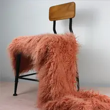 Длинный ворс черный белый оранжевый искусственный пляж шерсть мех Ткань для пальто воротник жилет Подушка игрушка