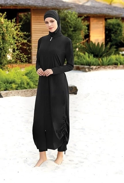 3pcs Muslim Modest Swimsuit Full Cover Burkini Women Swimwear Islamic  Costumes