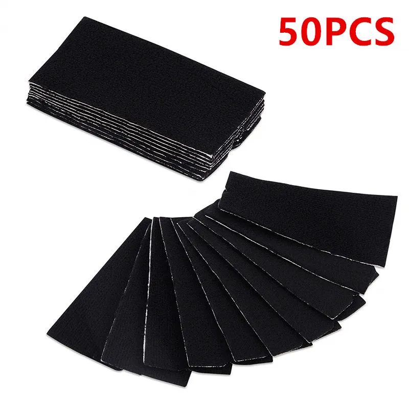 

50pcs 10*5cm Black Felt Cloth For Squeegee With Self Adhesive Glue Replacement Suede Edge For Film Scraper Car Wrap Tool A08-50P