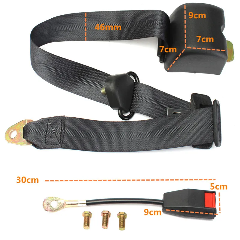 2.6m 3 punti Auto Car Truck Bus Van sicurezza sedile sicurezza universale retrattile regolabile camion cintura Set accessori di sicurezza - Image 2