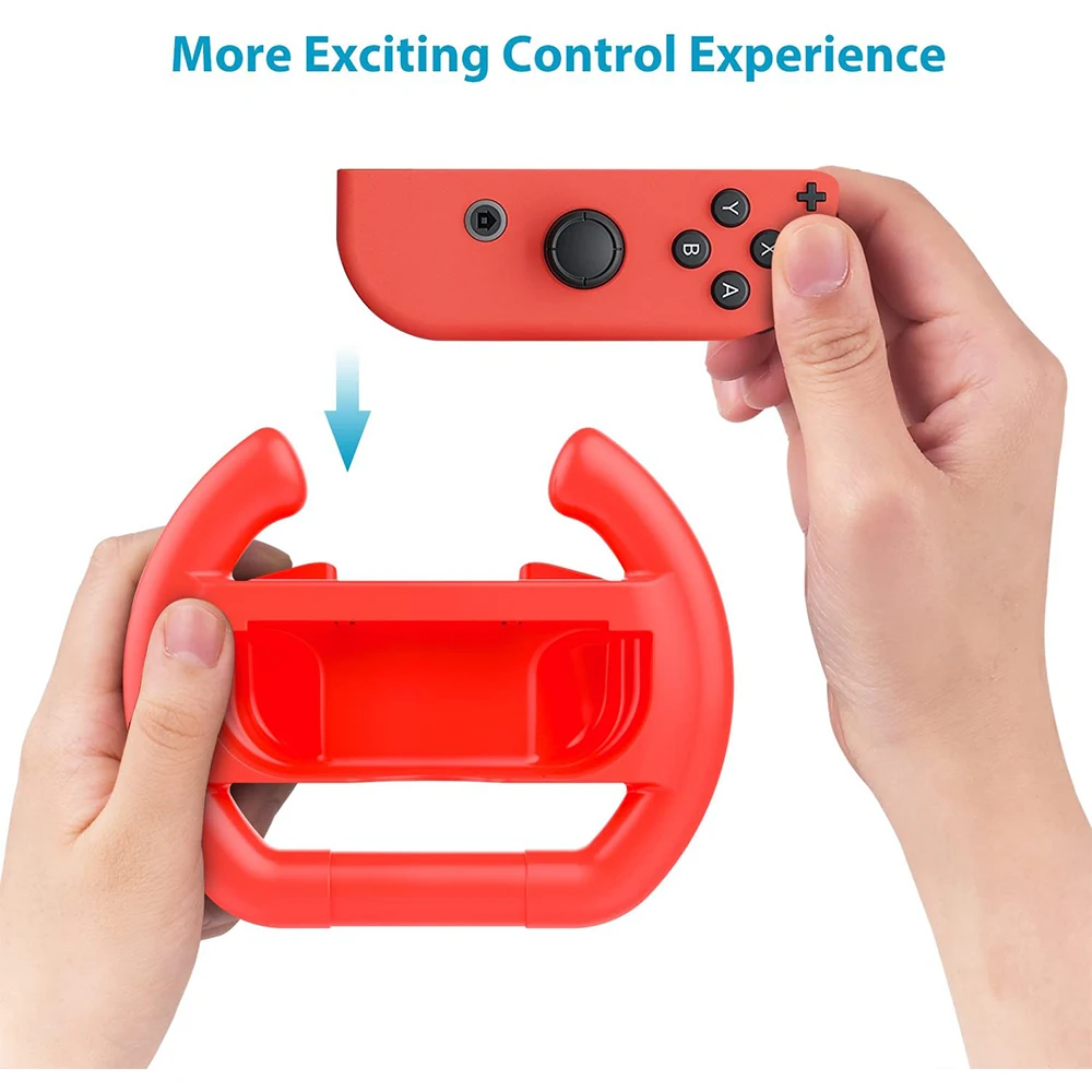 New 2PCS Joycon Controller Grip Racing Steering Wheel Handle Grips for Nintendo Switch OLED Joy-Con Controller Game Accessories