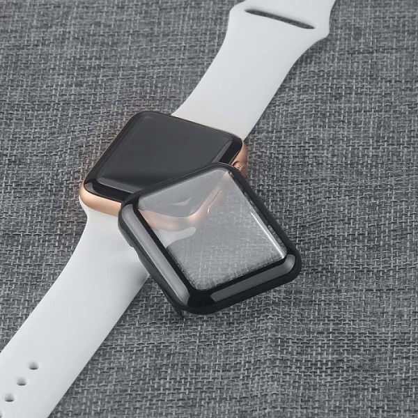 Защитная крышка экрана для Apple Watch Case гальваническое покрытие пластиковый жесткий компьютер 38 мм/мм 42 мм для Apple Watch Series 3 и Series 2