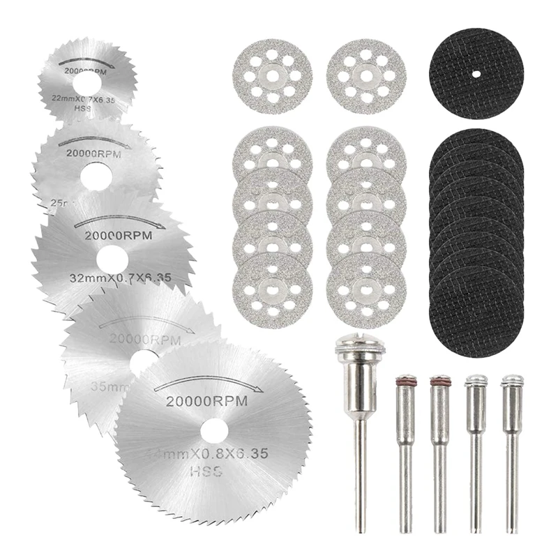 30Pc Diamond Cutting Discs Vented Disc Kit Resin Wheels High Speed Steel Saw Blades with Handles | Инструменты