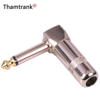

Right Angle 6.35mm Jack Microphone plug Speaker Assembly 6.3mm mono Nickle plated Audio Plug without Spring Wire Connector