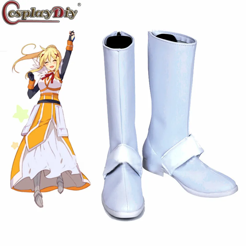 Косплей diy KonoSuba: Божье счастье на этом прекрасном мире маскарадная обувь для косплея белые ботинки, изготовленный на заказ костюм для Хэллоуина