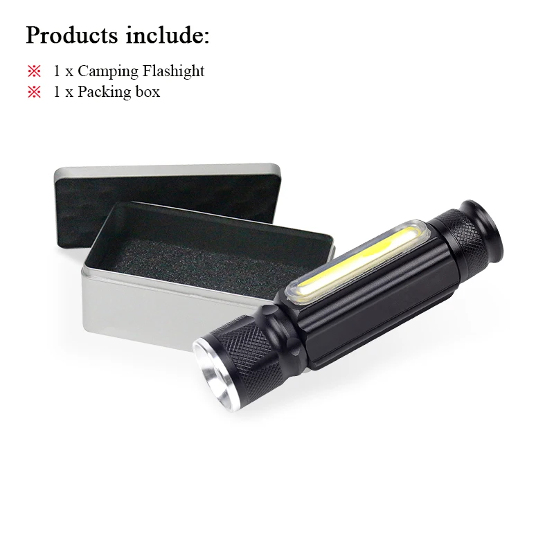 COB zoom ночной Светильник для чтения usb flash 18650 встроенный аккумулятор xml T6 светодиодный фонарь-вспышка светильник для кемпинга зарядка ручная лампа с магнитом - Испускаемый цвет: usb flashlight A-BOX