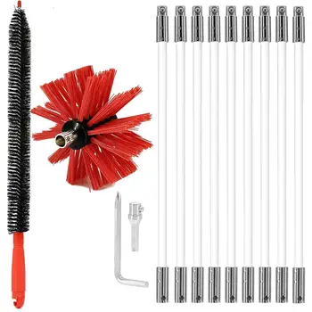 

9Pcs/Set Chimney Pipe Brushes Flexible Rod Range Hood Dryer Vent Cleaning Tools Pipe Cleaning Brushes Set Cleaning Brushes