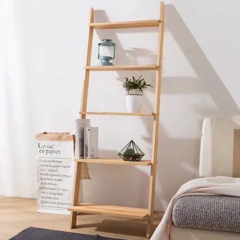 

Floor Plant Stand Solid Wood Ladders Books Shelf Wall Organizer Kitchen Storage Living Room Shelves for Wall Bathroom Racks 002
