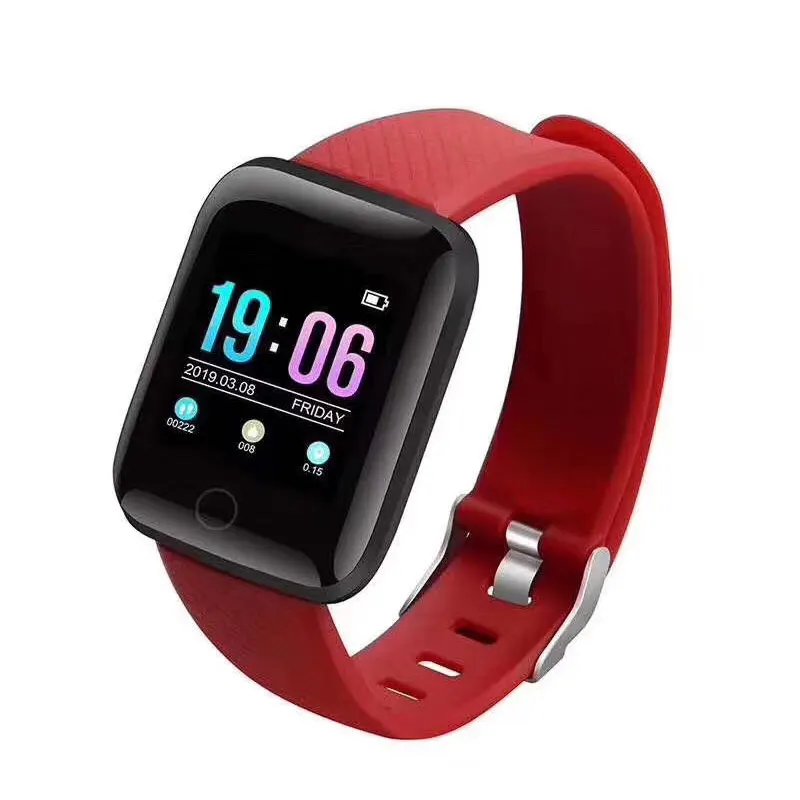D13 умные часы 116 плюс часы сердечного ритма Смарт-Браслет спортивный Smartband смарт-браслет водонепроницаемый смарт-браслет Android A2 - Цвет: red