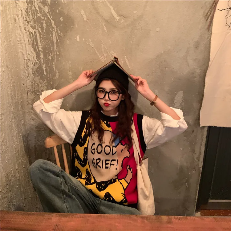 Red Cartoon Sweater Vest