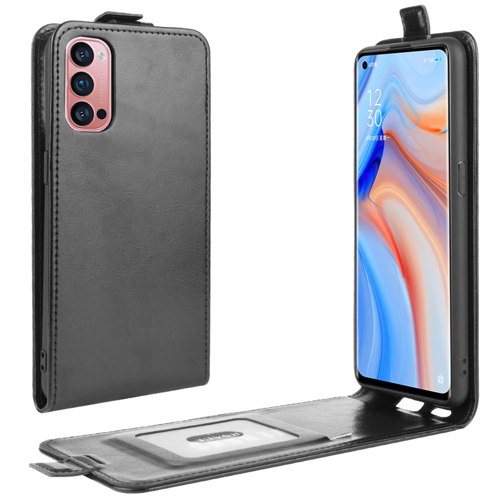 Для Oppo Reno 4 Pro 5G силиконовый флип-кейс из искусственной кожи с бумажником вверх и