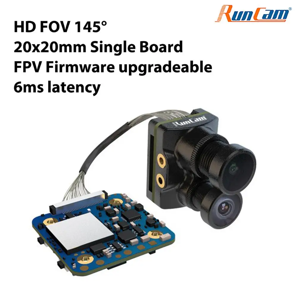 RunCam Hybrid 4K FPV and HD Recording Camera with Dual Lens FOV 145° Single Board QR Code Parameter Settings 18g Low Latency