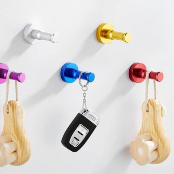 

4/10PCs Free Punch Space Hooker Single Hook Colorful Hanging Clothes Rack Key Hat Bag Hanger Holder Home Decoration Accessories