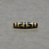 Тибетский Старый Агат Дзи бусина 12*50 мм старый желтый импл мужские т/двойные тигриные зубы/небеса и земли бусины дзи s мужские и женские ювелирные изделия DIY - Цвет: Double tiger teeth