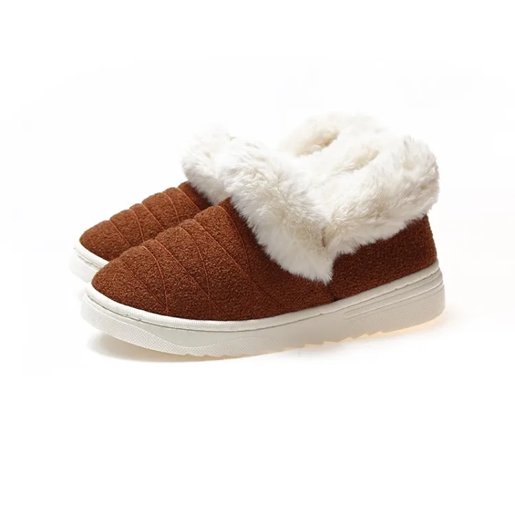 07 Brown PXELENA; мужские зимние меховые домашние тапочки; толстые плюшевые теплые хлопковые домашние мягкие удобные мужские тапочки; обувь для влюбленных пар; большие размеры - Цвет: 07 Brown