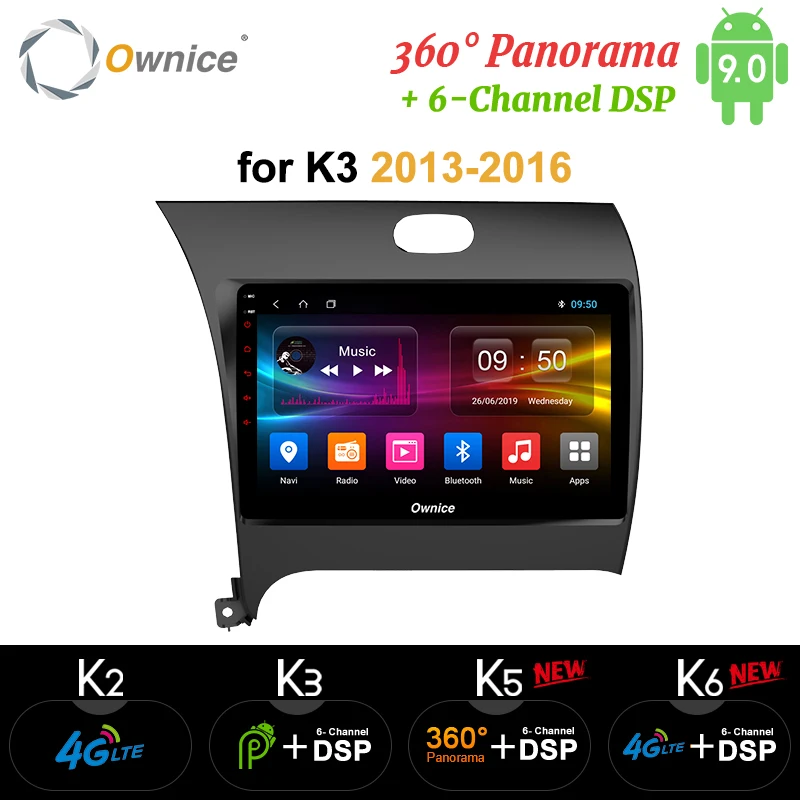 Best Ownice K1 K2 K3 Android 9.0 Octa core Car radio player DVD 2GB+32GB GPS Navi For Kia Cerato K3 Forte 2013 2014 2015 2016 4G 0