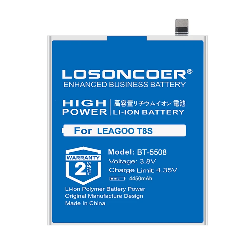 LOSONCOER 4450mAh BT-5508 батареи мобильного телефона для Leagoo T8S батарея большой емкости