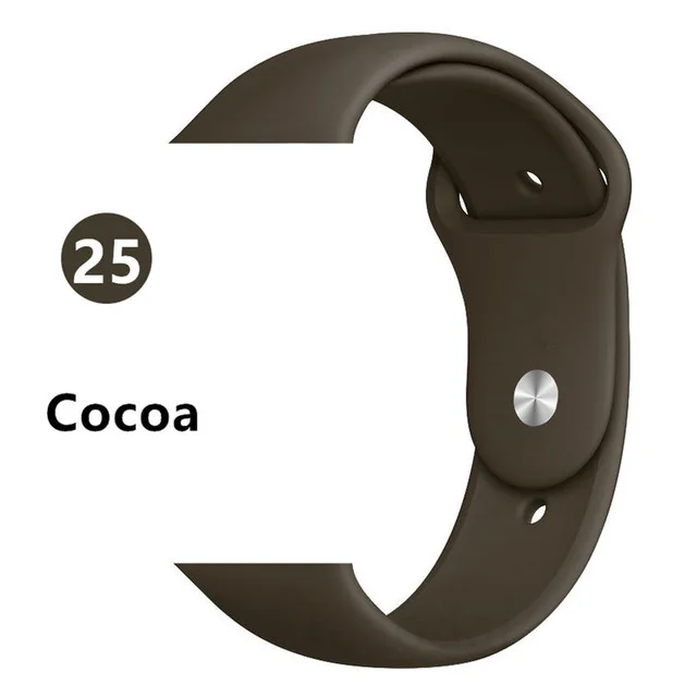 ALPQ ремешок для Apple ремешок для часов 38 42 мм 40 44 мм силиконовый официальный цвет ремень браслет Correa для iWatch серии 5 4 3 2 1 - Цвет ремешка: Cocoa