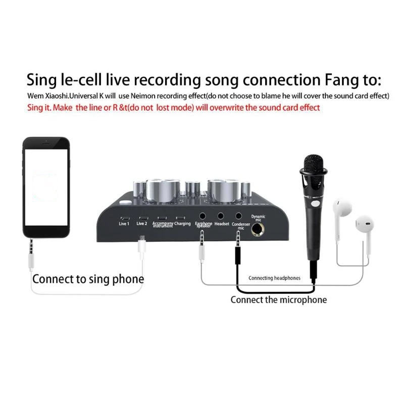 V8 мобильный телефон, Микрофон Live Usb внешняя звуковая карта для мобильного компьютера аудио интерфейс звуковая карта