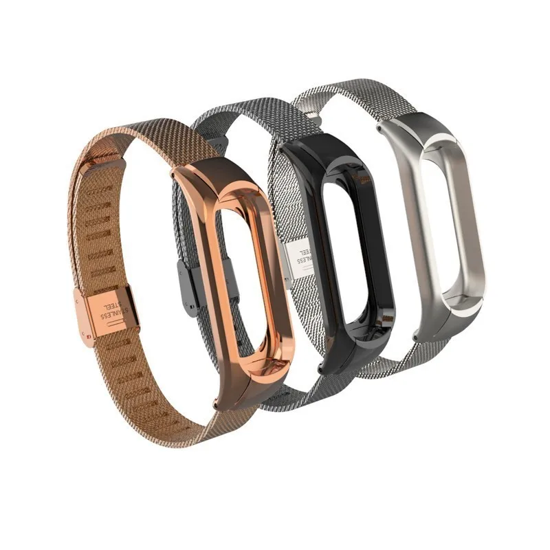 Для mi Band 3 ремешок браслет из нержавеющей стали для Xiaomi mi Смарт-часы наручные часы металлический ремешок браслет mi lanese Замена