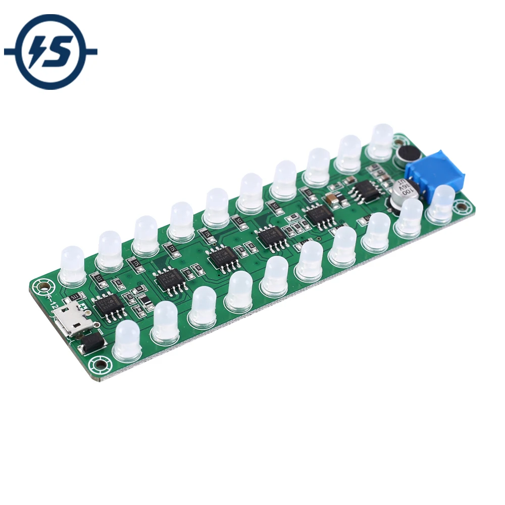 RGB LED датчик звукового контроля модуль дисплея аудиоспектра 5 В 12 постоянного тока