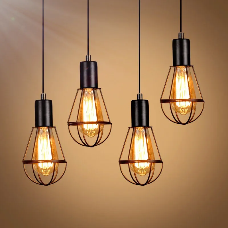 

American Vintage Cool Iron Droplight Creative Bar Counter Restaurant Light Room Bedroom Balcony Special Offer Wholesale Chandeli