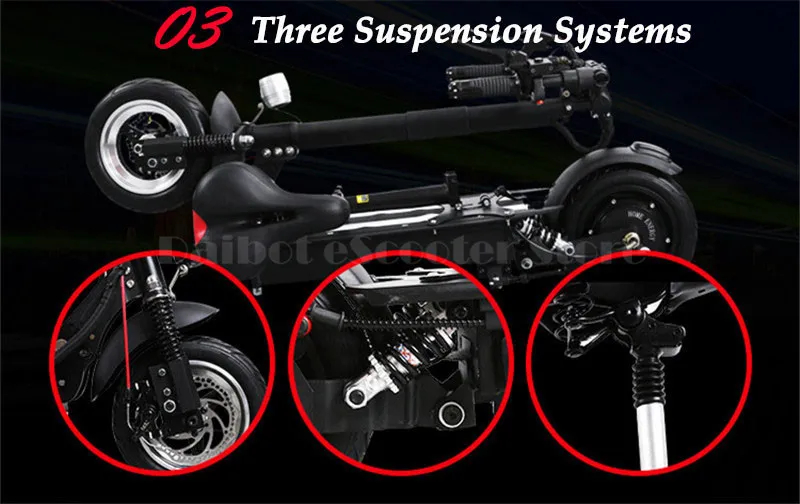 Folding Electric Scooter UBGO 1003 Electric Scooters 10 inch Single Drive 1000W 52V48V Waterproof Electric Scooter For Adults   (4)