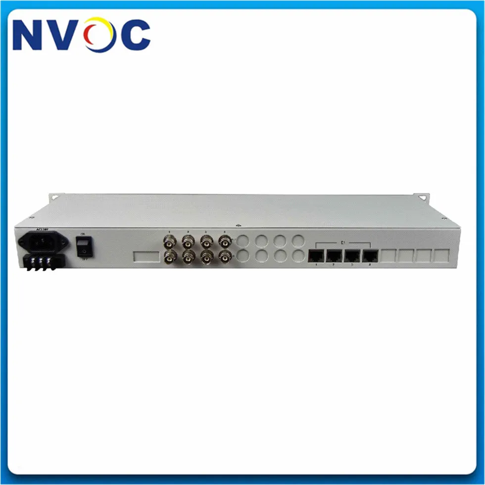 4E1 к 1FE интерфейсный преобразователь, 1*100 м Ethernet передача по 4E1, двойной E1 сопротивление(75 Ом+ 120 Ом) 19 дюймов крепление в стойку