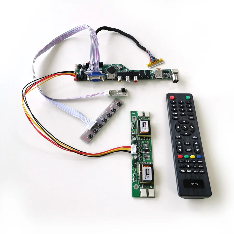 Для HSD190ME13-A02/A03 T. V56 плата контроллера 4CCFL 30Pin LVDS VGA HDMI AV USB RF пульт дистанционного управления+ инвертор+ клавиатура ЖК-дисплей Панель комплект